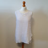 Bamboo Cross Front Vest Top, S25a - White - S/M