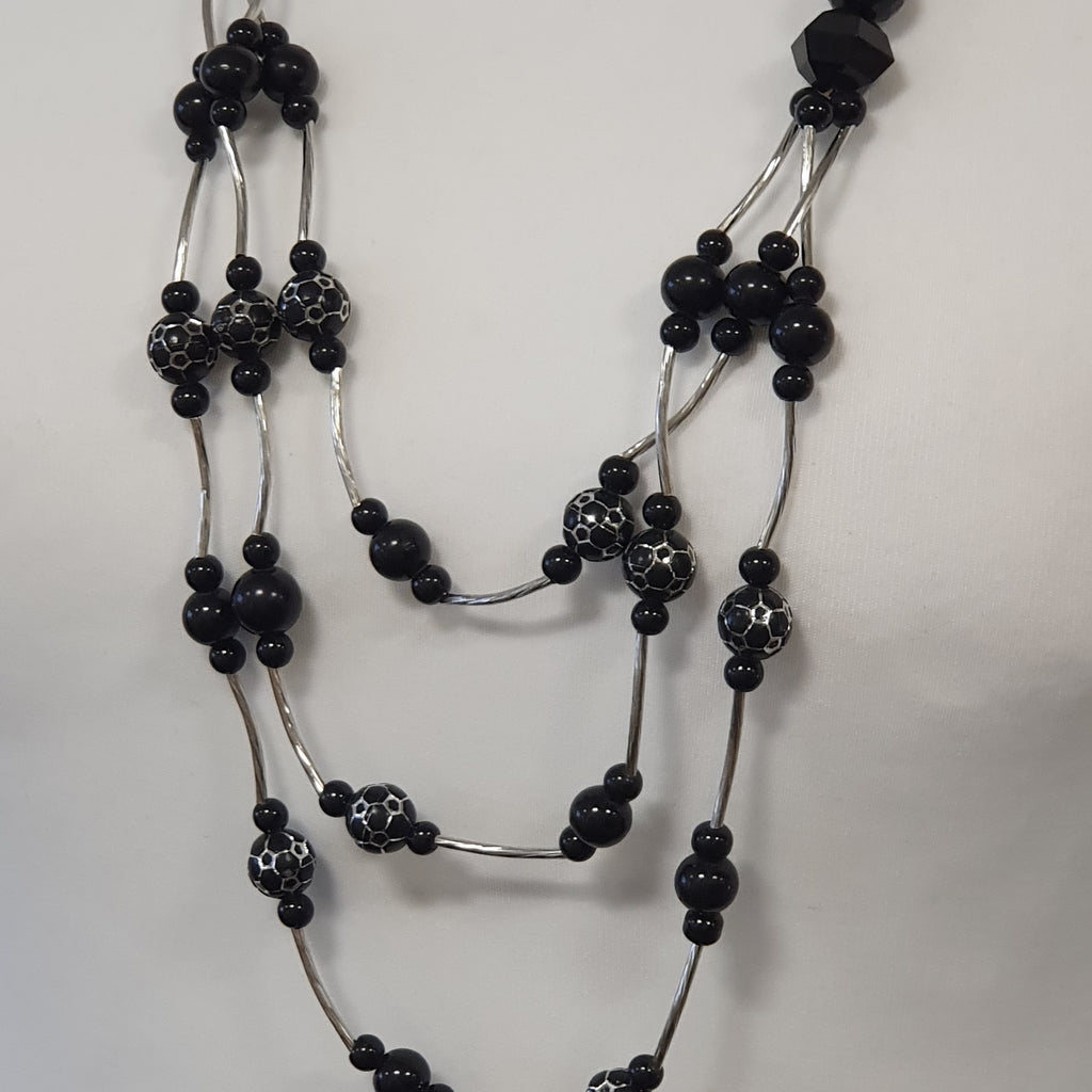 3 Strand Black Necklace